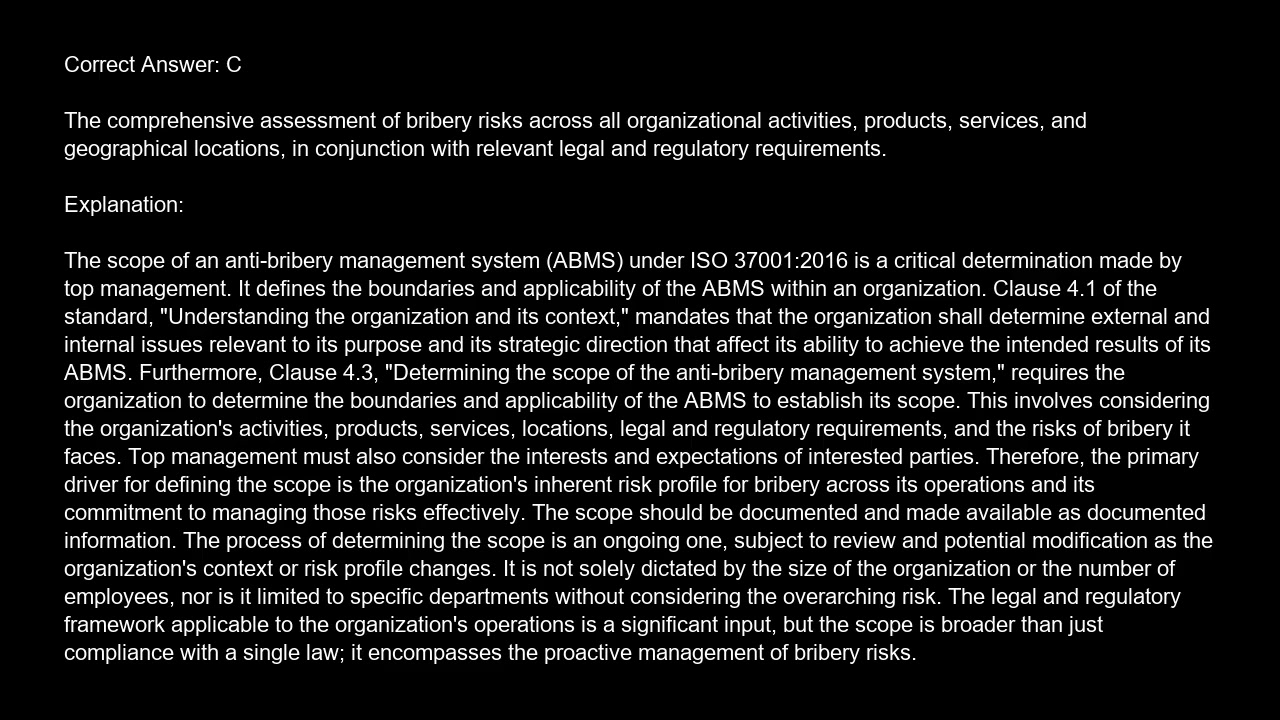 ISO 37001 2016   Anti Bribery Management System Lead Implementer Free Practice Test video