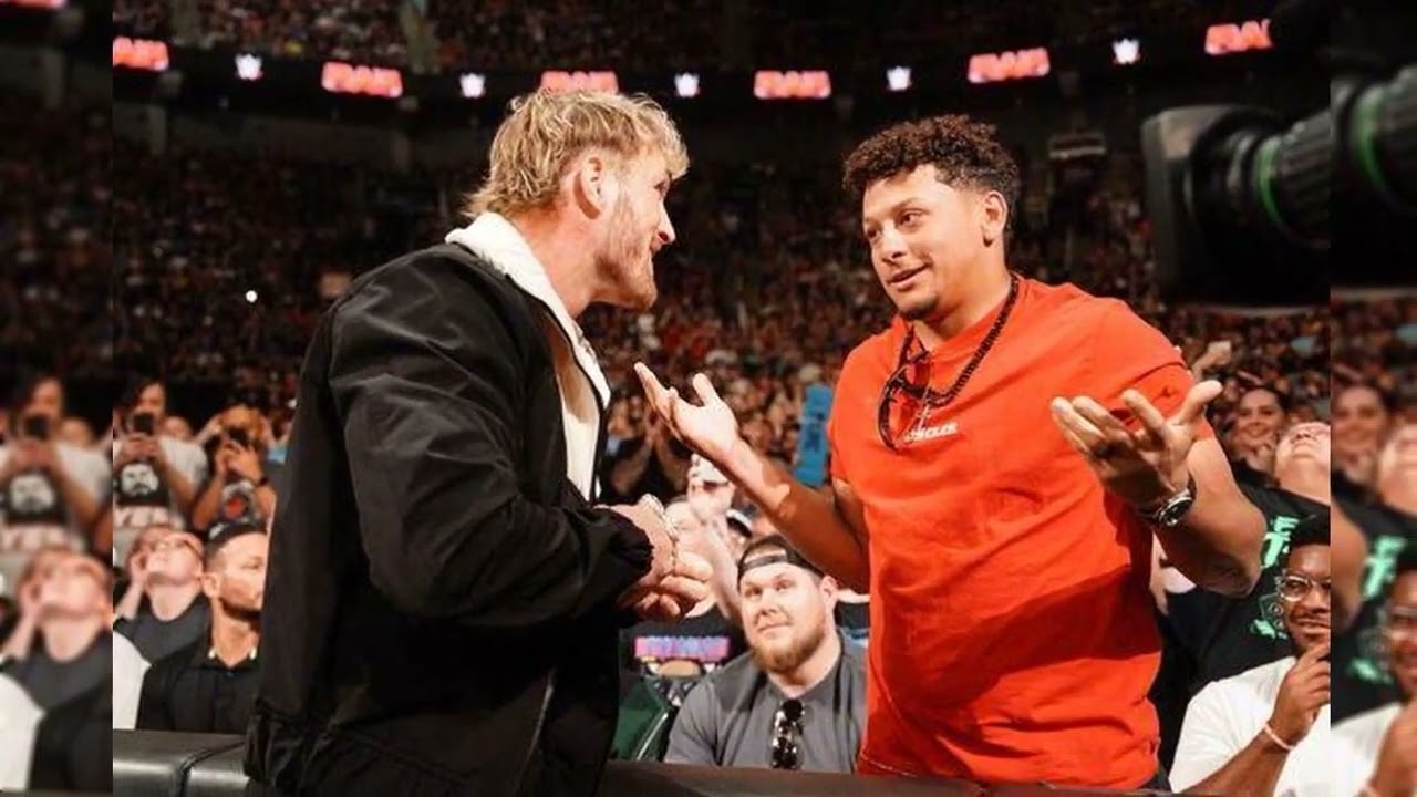 Patrick Mahomes is brought by Logan Paul to Monday Night Raw's WWE Draft.