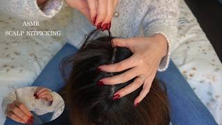 asmr scalp check - nitpicking and fast nail tapping - no talking