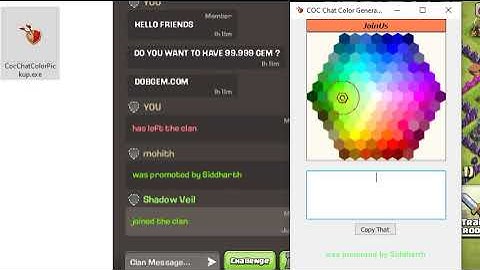 clash of clans update i made tool for myself i can change clan chat text color