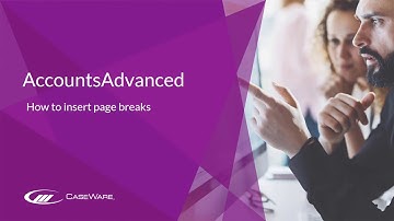 AccountsAdvanced - How to Insert Page Breaks