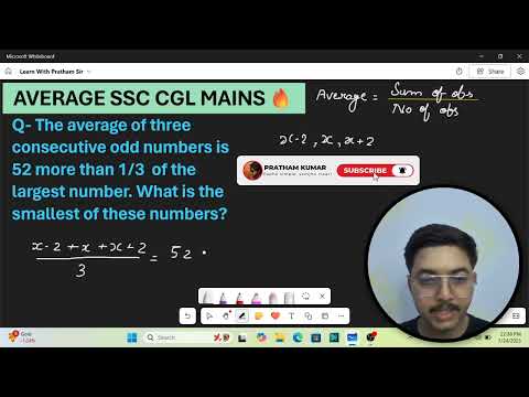 - The average of three consecutive odd numbers is 52 more than 1/3  of the largest number. What is