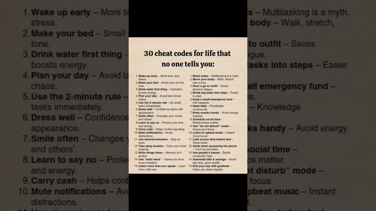 Cheat codes for a better life! #Motivation #Goals #Happiness #Success # ...