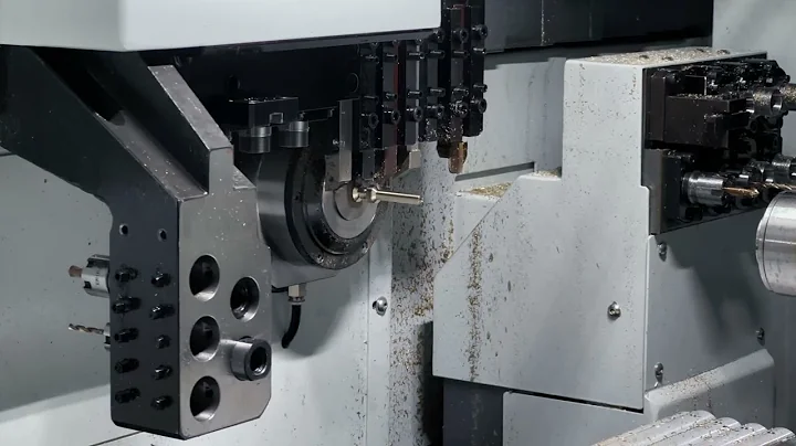 Six-axis Swiss-type automatic lathe machining #latheturning #lathemachine #swisslathe