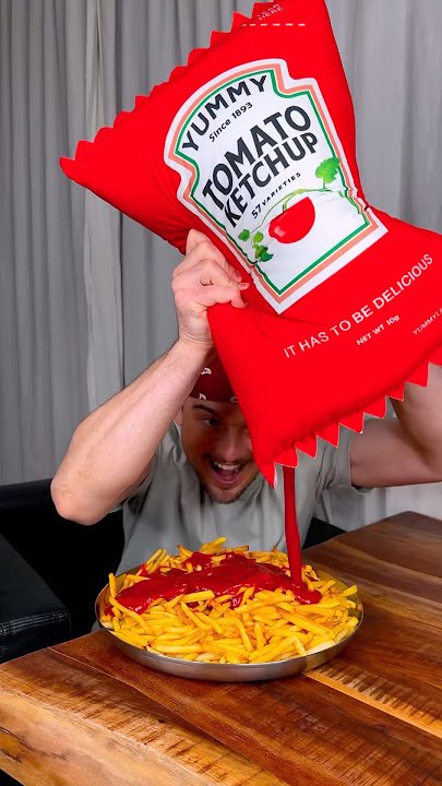 How to eat FRIES with KETCHUP properly?😅❤️🍟| CHEFKOUDY