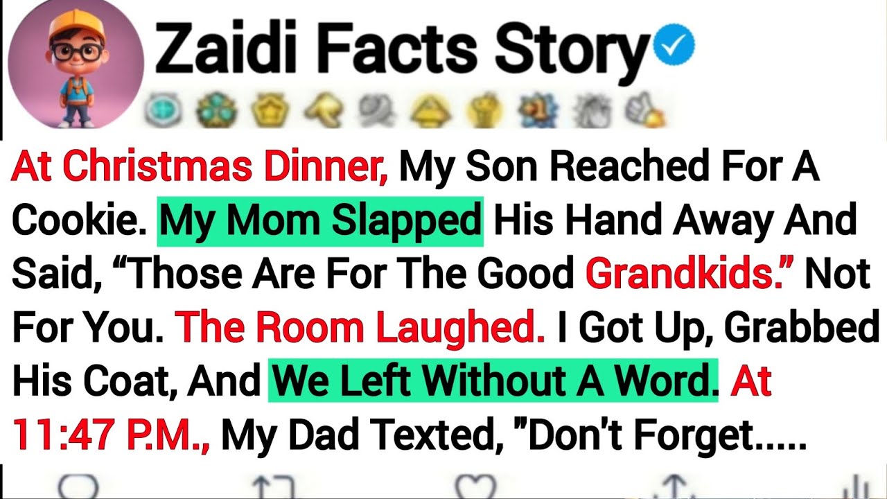 At Christmas Dinner, My Son Reached For A Cookie. My Mom Slapped His Hand Away And...Reddit Story