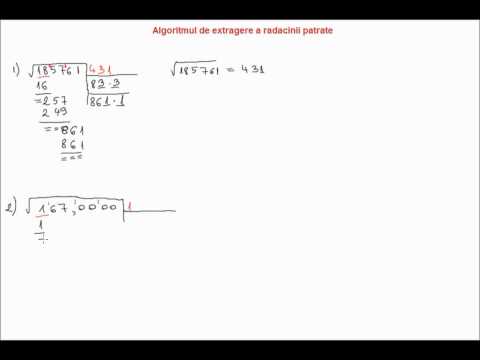 Algoritmul de extragere a radacinii patrate (7b11)