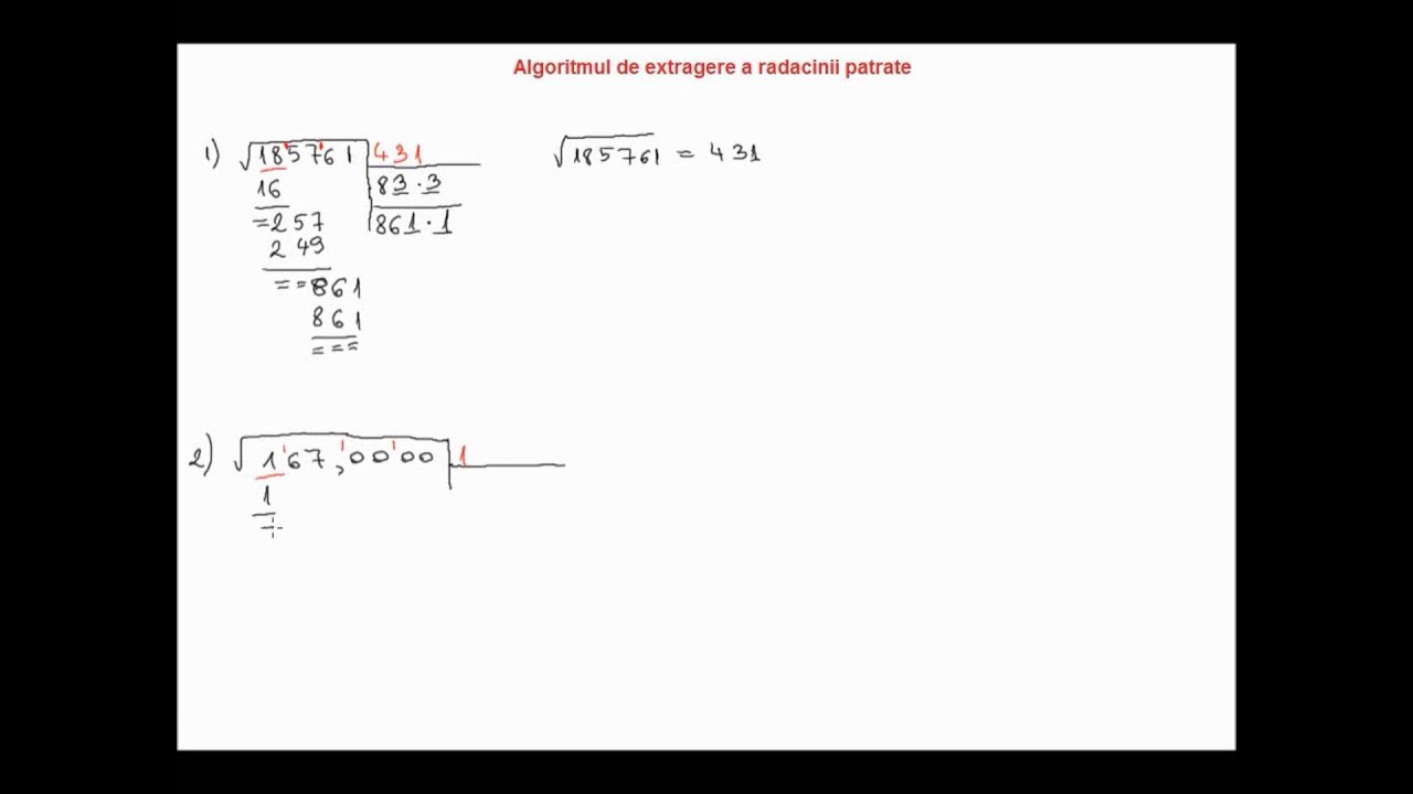 Algoritmul De Extragere A Radacinii Patrate 7b11 Youtube