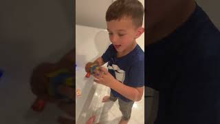 Kids toys that dual as bath time entertainment ! These are so cute and functional! My little guy is