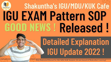 IGU Exam Updates 2022 | SOP Released | IGU Exam Pattern | IGU Updates | Sidharth Yadav | Shakunthas