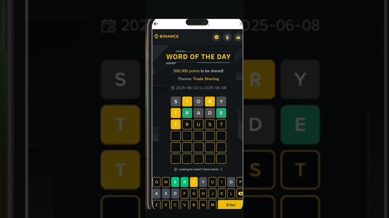BINANCE 5 LETTER WORD OF THE DAY  THEME COPY TRADING 
