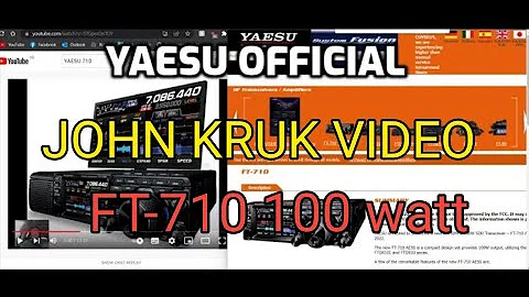 YAESU FT-710 Official Website plus John Kruk Video info HF 6 Meters 40 mhz DVI output