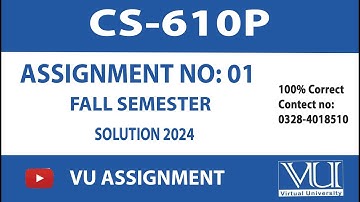 CS610P Fall Semester Assignment 1 Solution 2024 | Solution BY VU ASSIGNMENT