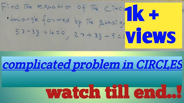 Finding Equations of circumcircle of a triangle formed-3straight lines | circles #Bhaskarsmathsworld