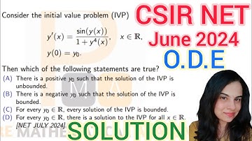 CSIR NET JUNE 2024 ODE Solution | CSIR NET June 2024 Mathematics Part C Solution | Q.Id 704091