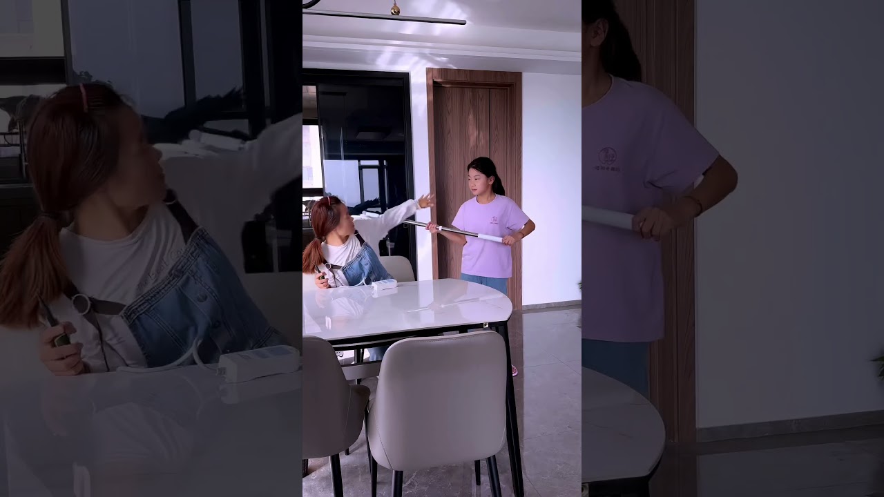 I just want to see my daughter's reaction after being electroly ⚡️ self-study. But she beat me#funny