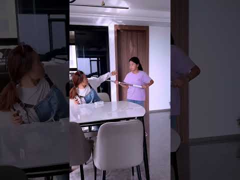 I just want to see my daughter's reaction after being electroly ⚡️ self-study. But she beat me#funny