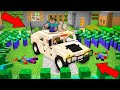 THIS IS THE BEST ARMORED CAR VS ZOMBIES ARMY IN MINECRAFT ? 100% TROLLING TRAP !