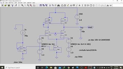 Design of diffrential amplifier, gain, gain bandwidth, frequencey response etc using LTspice