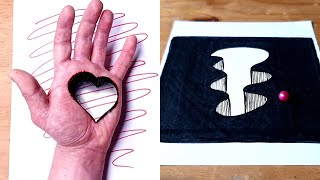 How to Draw - Easy 3D Hand Hole Illusion & Art Tricks