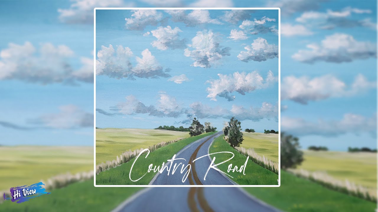 Acrylic Painting Landscape | Country Road Acrylic Landscape Painting ...