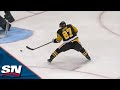 Sidney crosby buries onetimer off nolook pass from jake guentzel