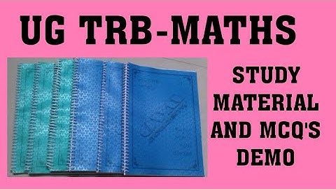UG TRB-MATHS -ONLINE CLASSES -STUDY MATERIAL AND MCQ