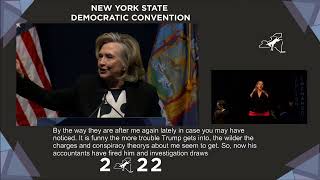 Hillary Clinton still living in Trumps Head Rent Free DNC New York Feb 17th 2022