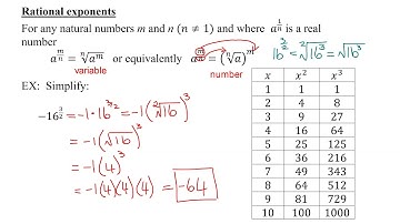 Evaluate A Numerical Expression Containing a Rational Exponent of the Form m/n:  -16^(3/2)