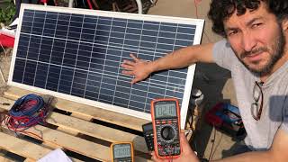 Como medir amperios, y voltage en un panel solar y como calcular los watts. Multimetro