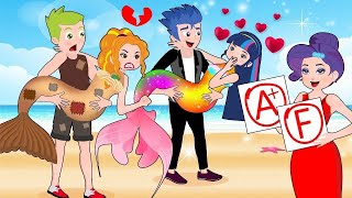 Princess Dress Up Contest! The Mermaid Love Story, But Rich or Poor | Hilarious Cartoon Animation