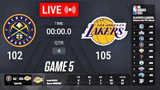 NBA LIVE! Los Angeles Lakers vs Denver Nuggets GAME 5 LIVE | April 29, 2024 | NBA Playoffs 2K24