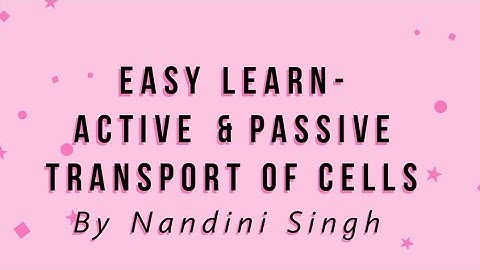 Easy Learn- Active and Passive Transport of Cells for CSIR Net, DBT Jrf and others by Nandini Singh
