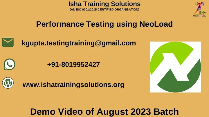 Performance Testing using NeoLoad Demo By Naveen.  Pls whatsapp us on +91 8019952427 to enroll