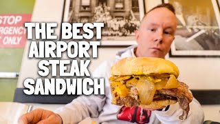 Eating The Billy Goat Tavern's $10 Ribeye Steak Sandwich...AT THE AIRPORT! 🥩🧅✈️