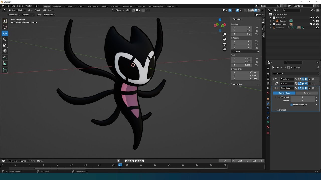 Hollow Knight Grimmchild Animation in Blender - YouTube