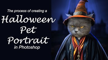 The process of creating a Halloween Pet Portrait in Photoshop