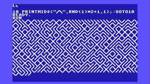 Commodore 64 (and 8-bit) BASIC: Variant of 10 PRINT one-liner using MID$