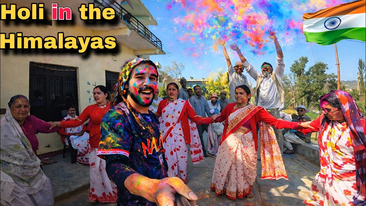 V88🇮🇳: Cycling India – Holi Celebrating with Locals! 🌈🚴‍♂️