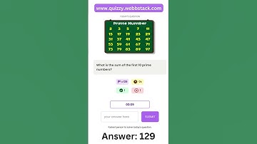 What is the sum of first 10 prime numbers? | quizzy.webbstack.com #shorts #quiz #iq #games #maths