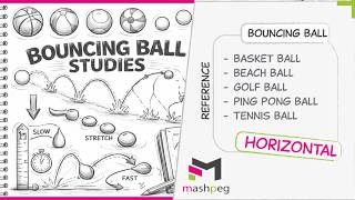 Bouncing Ball Animation Reference Horizontal | Real Physics, Timing & Spacing