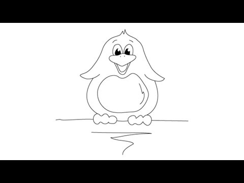 How to draw a Penguin - Easy step-by-step drawing lessons for kids