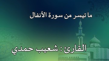 ما تيسر من سور أنفال قارئ شعيب حمدي صوت ولا أروع