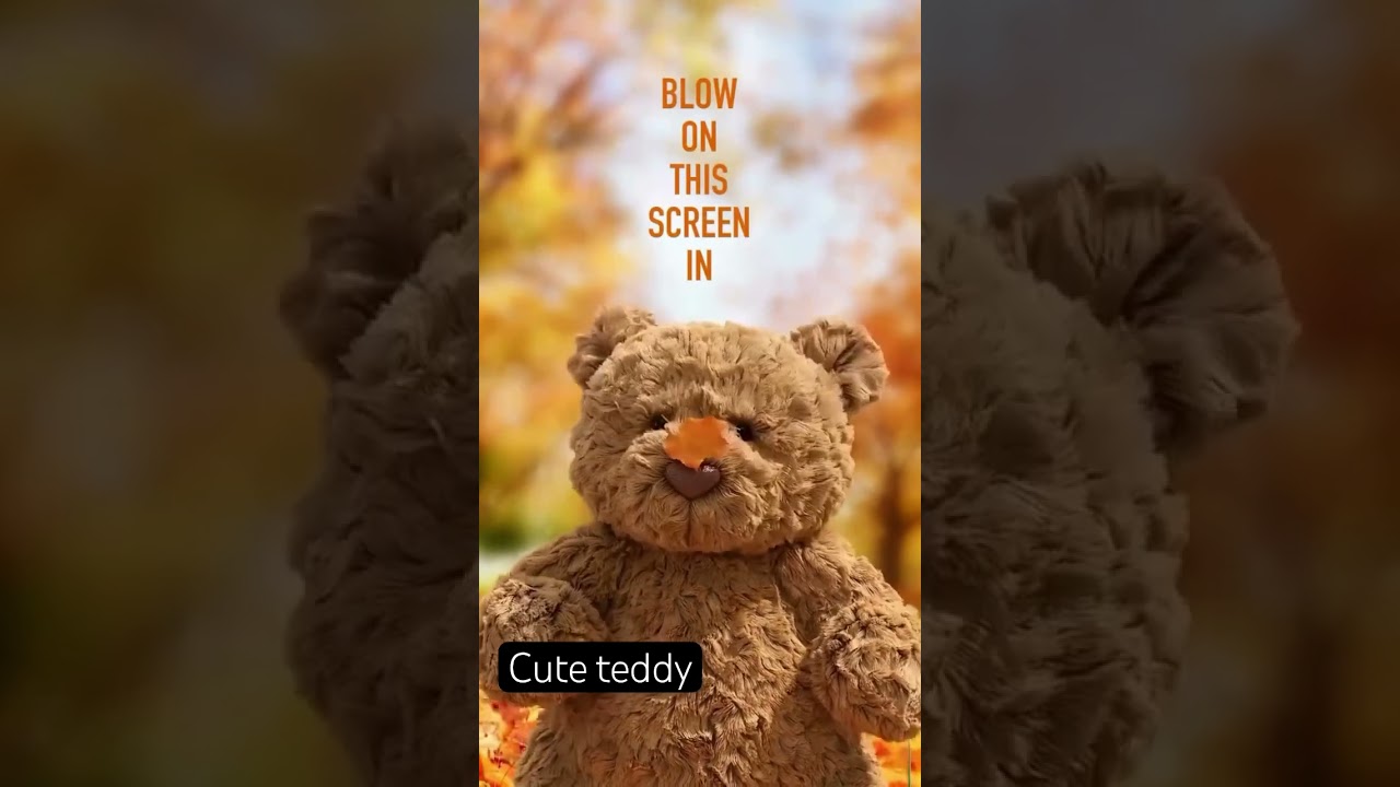 Blow on your screen in countdown of 3,2,1     Cute teddy  