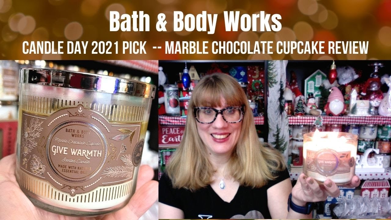 Bath & Body Works CANDLE DAY PICK Marble Chocolate Cupcake Review - YouTube