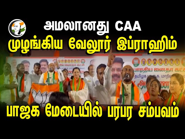 அமலானது CAA.. முழங்கிய வேலூர் இப்ராஹிம் | Vellore Ibrahim Speech about CAA | Bjp