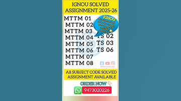 MTTM 1 to 8   solved assignment 2025 in English | ignou all assignments pdf available 2025_26|#mttm