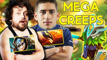 Gorgc and Fly vs Mega Creeps | Close Game