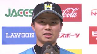 2017年5月2日 北海道日本ハム・高梨投手・中島卓選手・淺間選手ヒーローインタビュー