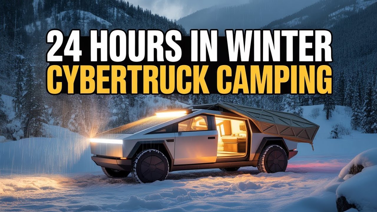 24 Hours Winter Camping in Tesla Cybertruck | Silent, Warm, Unreal Experience